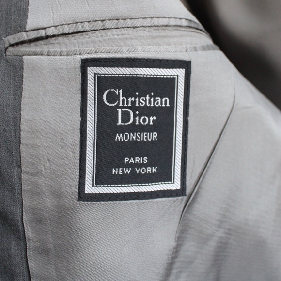 Christian Dior Monsieur Vintage 90's Gray Pure Wool Men's Blazer Size 42L - Picture 3 of 8